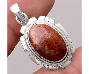 Natural Red Moss Agate Pendant SDP87290 P-1179, 11x17 mm
