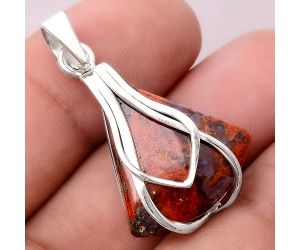 Natural Red Moss Agate Pendant SDP87633 P-1303, 21x24 mm