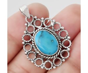 Natural Turquoise Morenci Mine Pendant SDP87716 P-1009, 10x14 mm