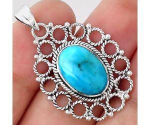 Natural Turquoise Morenci Mine Pendant SDP87863 P-1009, 10x15 mm