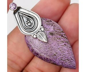 Purpurite - South Africa and Amethyst Pendant SDP88046 P-1584, 21x38 mm