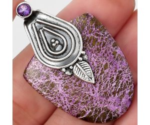 Purpurite - South Africa and Amethyst Pendant SDP88063 P-1584, 26x29 mm