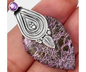 Purpurite - South Africa and Amethyst Pendant SDP88074 P-1584, 21x30 mm