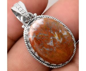 Natural Red Moss Agate Pendant SDP88867 P-1515, 15x20 mm