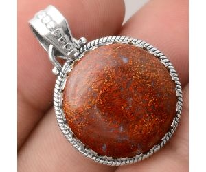 Natural Red Moss Agate Pendant SDP88868 P-1515, 18x18 mm