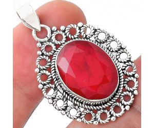 Natural Lab Created Ruby Pendant SDP89641 P-1009, 12x16 mm