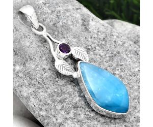 Natural Smithsonite and Amethyst Pendant SDP89795 P-1416, 12x21 mm