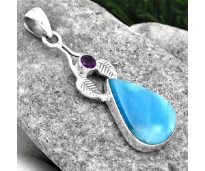 Natural Smithsonite and Amethyst Pendant SDP89816 P-1416, 14x20 mm