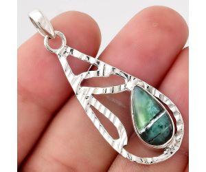 Dendritic Chrysoprase - Africa 925 Sterling Silver Pendant Jewelry SDP89999 P-1657, 8x16 mm