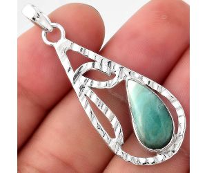 Dendritic Chrysoprase - Africa 925 Sterling Silver Pendant Jewelry SDP90000 P-1657, 8x17 mm