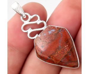 Natural Red Moss Agate Pendant SDP90943 P-1554, 18x23 mm