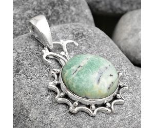 Dendritic Chrysoprase - Africa 925 Sterling Silver Pendant Jewelry SDP91120 P-1249, 14x14 mm
