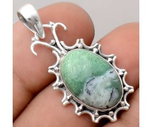 Dendritic Chrysoprase - Africa 925 Sterling Silver Pendant Jewelry SDP91121 P-1249, 12x18 mm