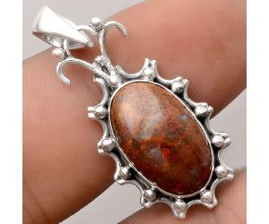 Natural Red Moss Agate Pendant SDP91130 P-1249, 10x17 mm