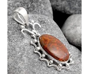 Natural Red Moss Agate Pendant SDP91130 P-1249, 10x17 mm