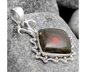 Natural Blood Stone - India Pendant SDP91135 P-1249, 14x14 mm