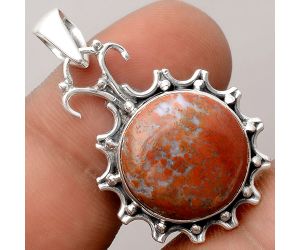 Natural Red Moss Agate Pendant SDP91140 P-1249, 15x15 mm