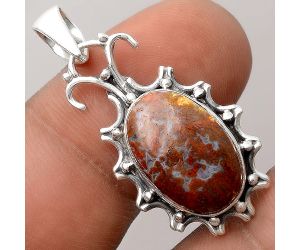 Natural Red Moss Agate Pendant SDP91149 P-1249, 11x16 mm