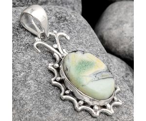 Dendritic Chrysoprase - Africa 925 Sterling Silver Pendant Jewelry SDP91150 P-1249, 11x16 mm