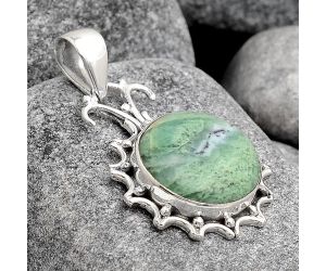 Dendritic Chrysoprase - Africa 925 Sterling Silver Pendant Jewelry SDP91151 P-1249, 16x16 mm