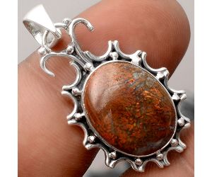 Natural Red Moss Agate Pendant SDP91162 P-1249, 13x16 mm