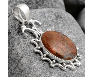 Natural Red Moss Agate Pendant SDP91162 P-1249, 13x16 mm