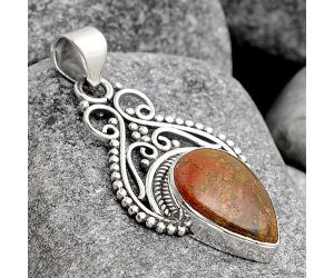 Natural Red Moss Agate Pendant SDP91172 P-1541, 11x15 mm