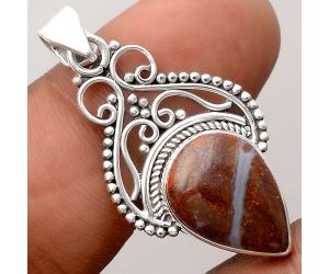 Natural Red Moss Agate Pendant SDP91180 P-1541, 12x16 mm