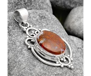 Natural Red Moss Agate Pendant SDP91208 P-1569, 11x14 mm
