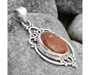 Natural Red Moss Agate Pendant SDP91224 P-1569, 11x15 mm