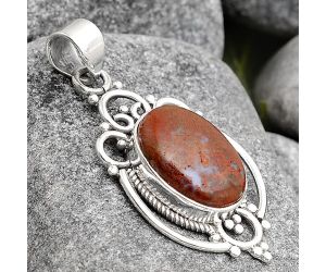 Natural Red Moss Agate Pendant SDP91249 P-1569, 11x15 mm
