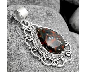 Natural Blood Stone - India Pendant SDP91270 P-1699, 12x16 mm