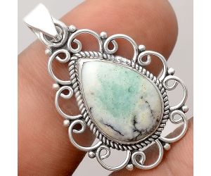 Dendritic Chrysoprase - Africa 925 Sterling Silver Pendant Jewelry SDP91276 P-1699, 11x16 mm