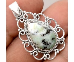 Dendritic Chrysoprase - Africa 925 Sterling Silver Pendant Jewelry SDP91277 P-1699, 11x16 mm