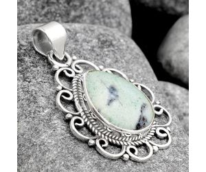 Dendritic Chrysoprase - Africa 925 Sterling Silver Pendant Jewelry SDP91278 P-1699, 12x16 mm