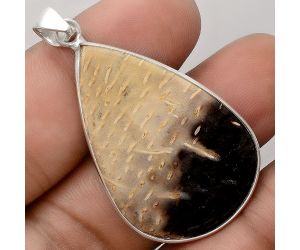 Natural Root Plume Agate Pendant SDP91312 P-1001, 26x39 mm