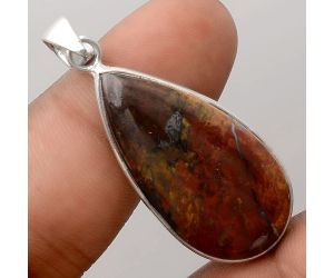 Natural Red Moss Agate Pendant SDP91353 P-1001, 17x33 mm
