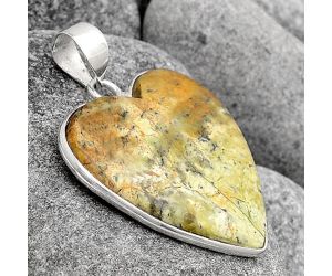Valentine Gift Heart Natural Morrisonite Jasper Pendant SDP91437 P-1043, 28x29 mm
