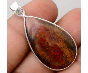 Natural Red Moss Agate Pendant SDP91459 P-1001, 19x33 mm