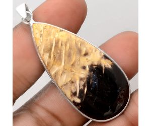 Natural Root Plume Agate Pendant SDP91484 P-1001, 23x48 mm