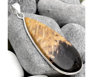 Natural Root Plume Agate Pendant SDP91484 P-1001, 23x48 mm