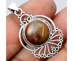 Natural Red Moss Agate Pendant SDP91764 P-1544, 15x15 mm