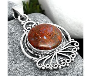 Natural Red Moss Agate Pendant SDP91783 P-1544, 15x15 mm