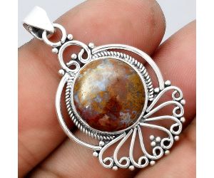 Natural Red Moss Agate Pendant SDP91794 P-1544, 15x15 mm