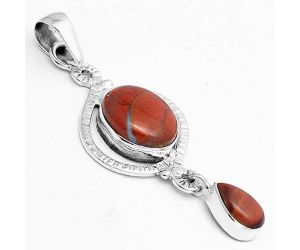 Red Moss Agate and Red Tiger Eye Pendant SDP91823 P-1115, 11x14 mm