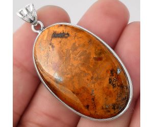 Natural Red Moss Agate Pendant SDP92471 P-1001, 23x38 mm