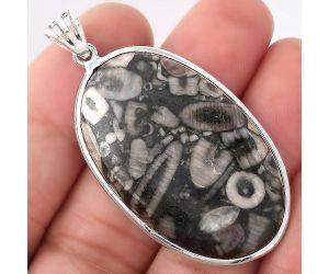 Natural Crinoid Fossil Coral Pendant SDP92735 P-1001, 24x40 mm