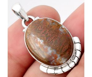 Natural Red Moss Agate Pendant SDP93141 P-1415, 15x20 mm