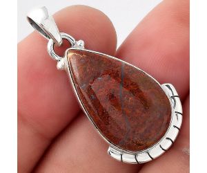 Natural Red Moss Agate Pendant SDP93159 P-1415, 13x23 mm