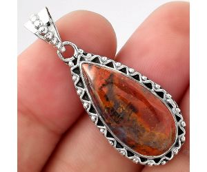 Natural Red Moss Agate Pendant SDP93279 P-1514, 11x23 mm